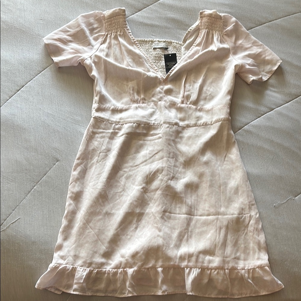 Abercrombie & Fitch Cream Puff Sleeve Mini Dress